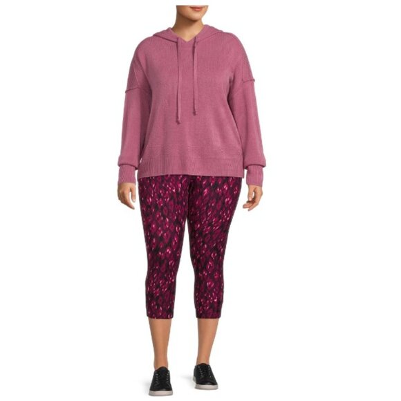 Terra & Sky Women's Printed Leggings, Cheetah Pink - Picture 3 of 5